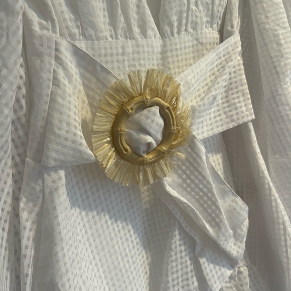 Missguided White Check Raffia Belted Mini Dress - Picture 7 of 9